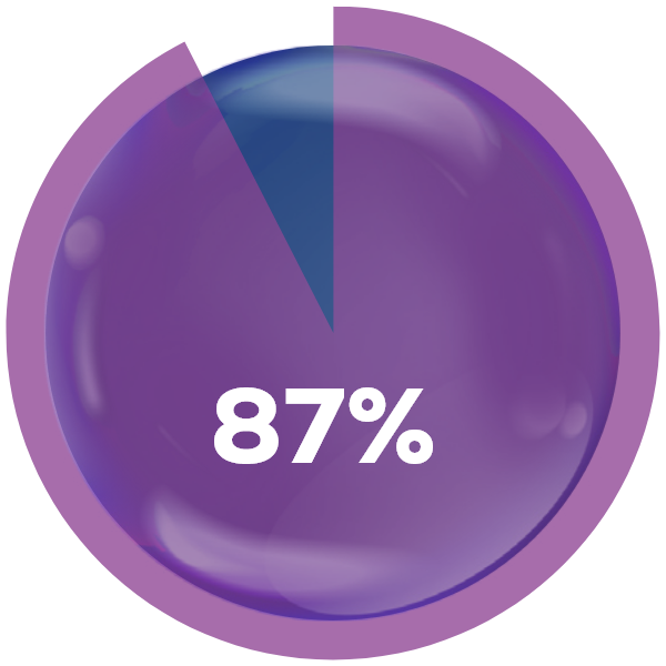 87% pie chart
